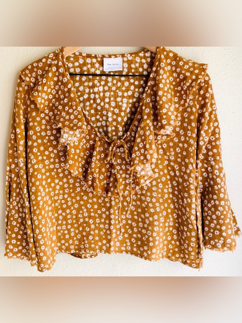 Anthropologie Rue Stiic Clark Blouse Colorado Daisy Print Desert Sun Size Small
